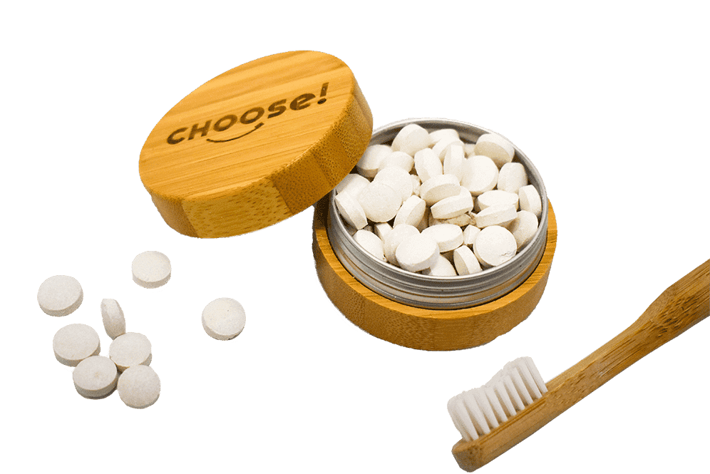 Choose bamboe potje met bamboe tandenborstel